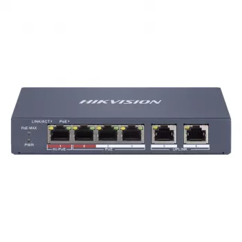 Valdomas jungiklis Hikvision DS-3E1106HP-EI 6 prievadų PoE Fast Ethernet