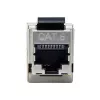 Shielded Cat6 Keystone Inline Coupler 8 vnt. rinkinys, EQUIP — Plokščia konstrukcija, RJ-45, 17×35.5×24.4 mm, sidabrinė