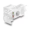 Keystone modulis DELOCK RJ45 į LSA Cat.6 UTP be įrankių su dulkių dangteliu, plokščias, 16×31,8×19,4 mm, baltas/juodas