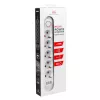 Maitinimo blokas MACLEAN MCE395 W – 5 lizdai, 3× USB A, 110–240 V AC, 2,1 A USB, max 2500 W, baltas, 1,5 m laidas