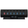 Streamplify HUB CTRL 7, 7x USB 3.0 Type A, RGB, 12V, EU maitinimo laidas - juoda