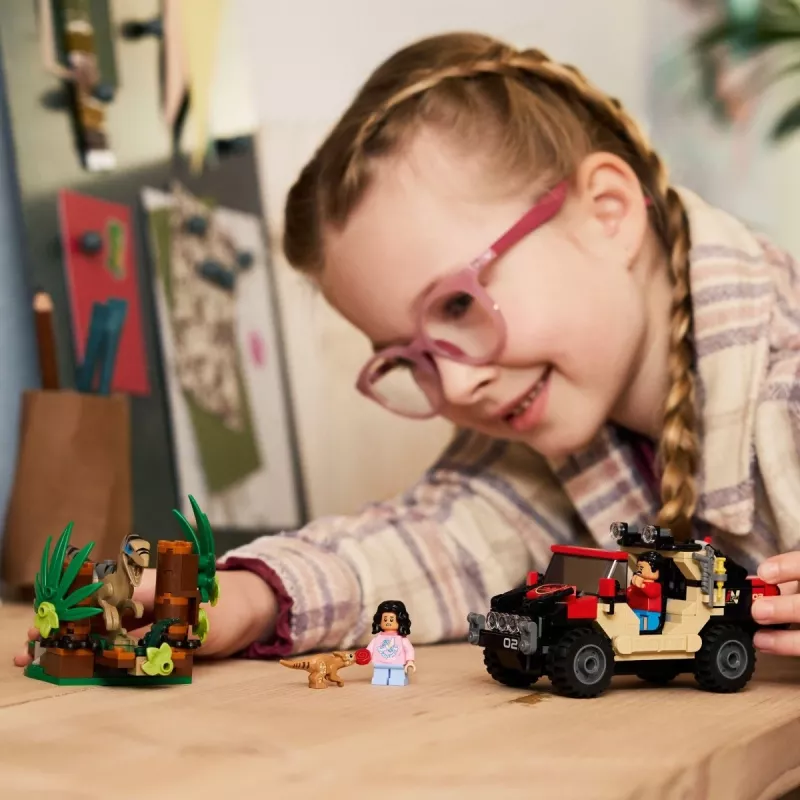 LEGO Jurassic World 76972 Raptor pabėgimas visureigiu, 285 dalių, 2 minifigūrėlės, nuo 6 metų