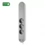 Prailginimo lizdas Hombli HBPO-0108 — 3× E tipo kištukiniai lizdai, 230V 16A, vidaus patalpoms, balta/pilka