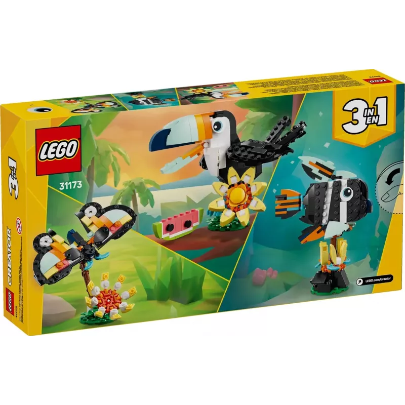 Konstruktorius LEGO Creator 3-in-1 Laukiniai gyvūnai – Tropinis tukanas 31173