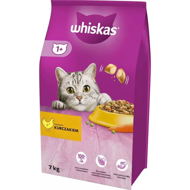 Whiskas Adult sausas kačių ėdalas su višta, 7 kg