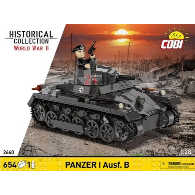 Konstruktorius Cobi Panzer I Ausf. B – 654 detalės, detalus tanko modelis