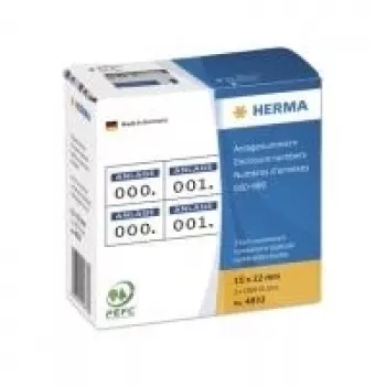 Lipnūs užrašai HERMA Priedų numeriai 15x22 mm 0-999