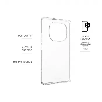 Kietas dangtelis FIXED, skirtas Xiaomi Redmi Note 14 Pro 4G, skaidrus TPU apsauginis dėklas