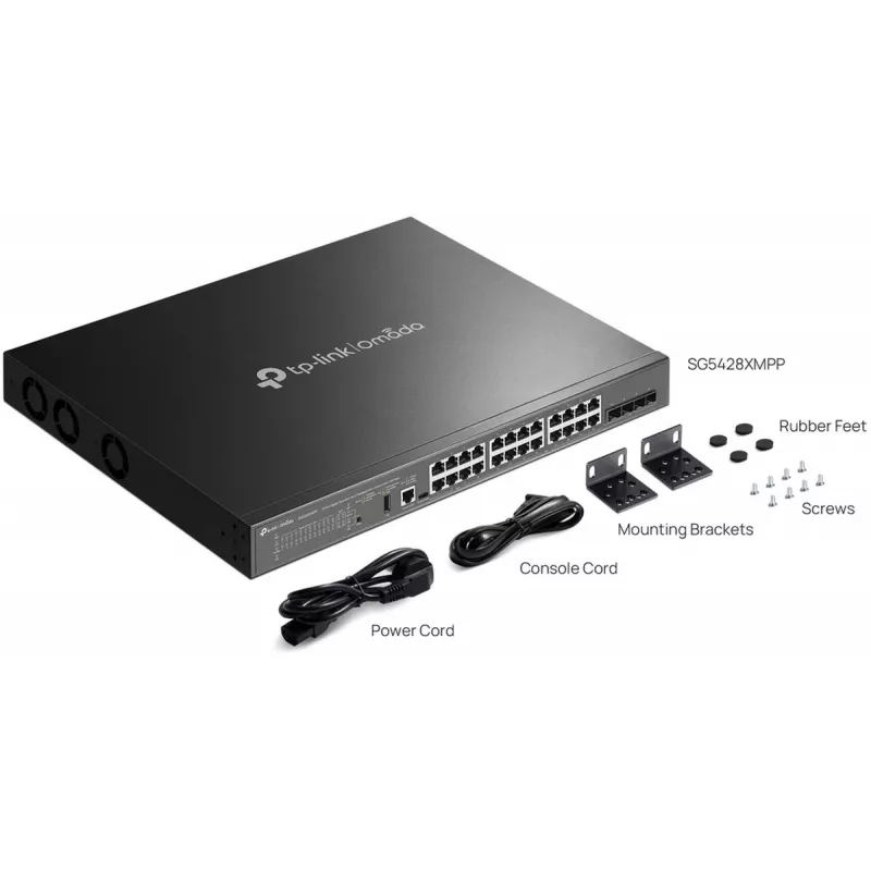 TP-Link SG5428XMPP valdomas L3 tinklo jungiklis su PoE++ 24 prievadais