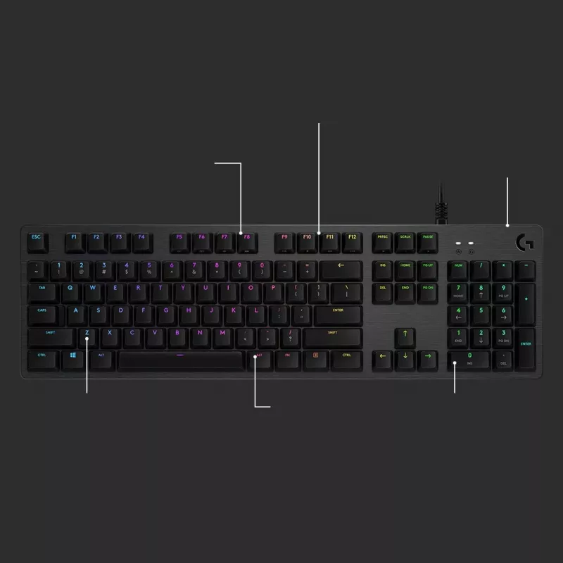Logitech G512 žaidimų klaviatūra, juoda, laidinė, 920-009347