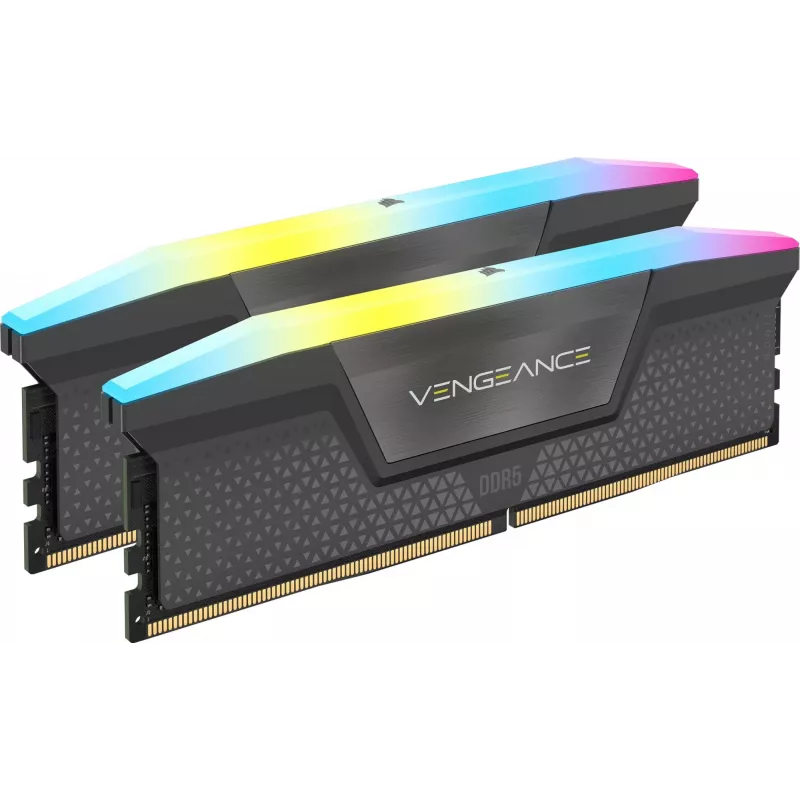 CORSAIR VENGEANCE RGB 32GB 2x16GB DDR5 6000MT/s DIMM Unbuffered 36-44-44-96 Std PMIC AMD EXPO Grey Heatspreader Black PCB 1.4V