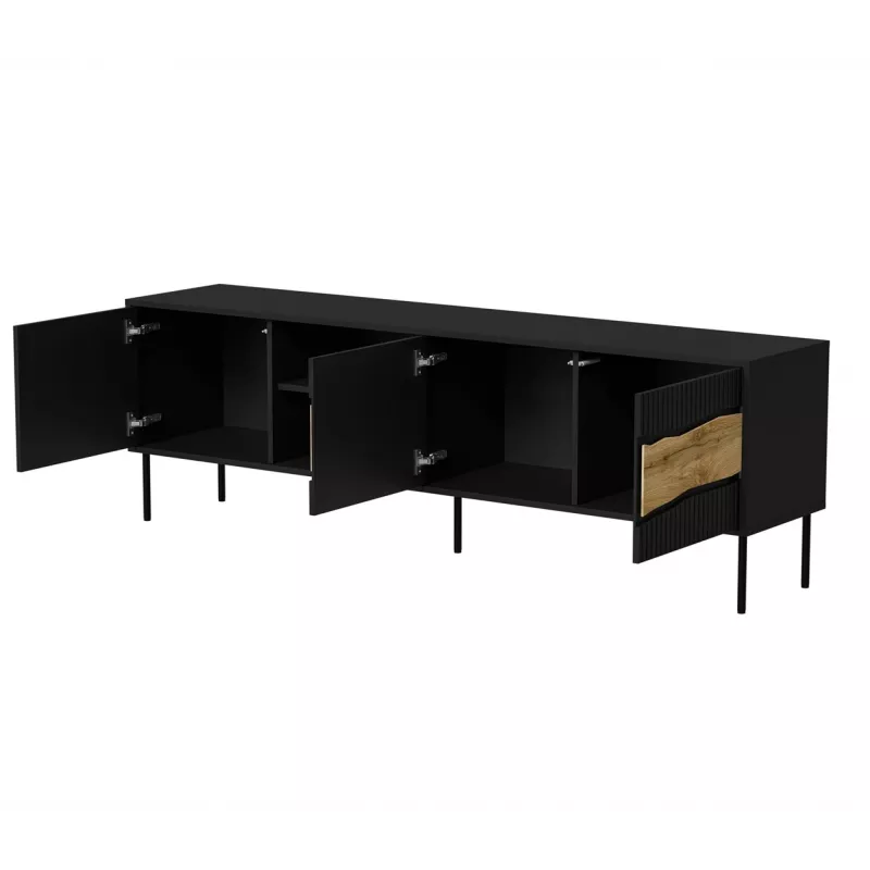 TV spintelė cama meble INSERTO 3D1W 190x40x62 cm juoda su LED