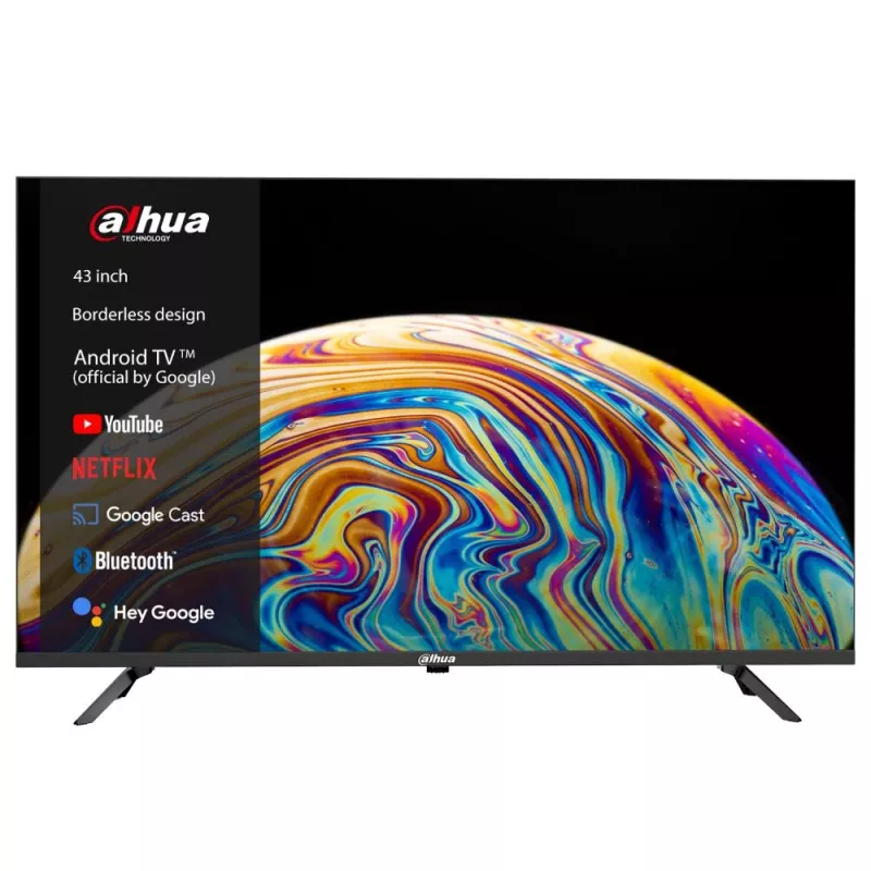 Televizorius Dahua LTV43-SD200 43 colių Full HD LED 1920x1080, Android TV, Direct-LED, 260 cd/m², 2×HDMI, Wi‑Fi, 8 W garsas