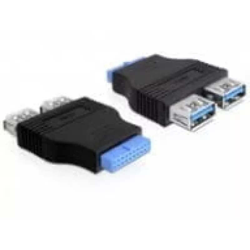 Delock Adapter USB 3.0 Pin Header Lizdas > 2 x USB 3.0 Lizdas - greta (65324)