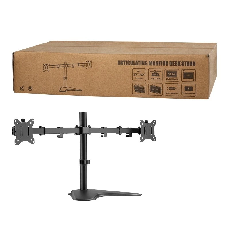 Monitorio laikiklis LOGILINK BP0099 2 ekranams, iki 81,3 cm (32 colių), VESA 75x75–100x100, max 8 kg, juodas