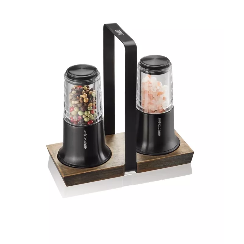 Druskos ir pipirų malūnėlių rinkinys GEFU X-plosion 11 cm juodas