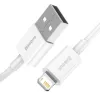 Baseus CALYS-A02 USB A – Lightning laidas, 1 m, baltas
