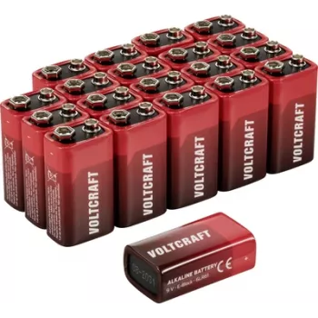 Voltcraft VC-16107985 9 V blokinė baterija Šarminė-manganinė 550 mAh 9 V 20 vnt.