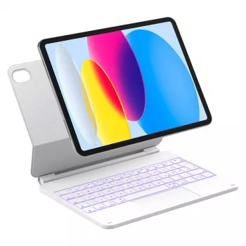 Folio dėklas su Bluetooth klaviatūra Inateck KB09119-10, skirta Apple iPad 11 colių (27,9 cm) – balta, 500 mAh baterija