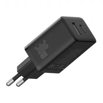 Baseus P10111404113-00 Cube USB-C / USB-A 30W sieninis įkroviklis Juodas