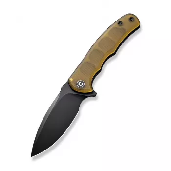 CIVIVI Mini Praxis Ultem Amber Black C18026C-5 – Sulankstomas peilis, kompaktiškas EDC, Ultem rankenos, lygus ašmenų kraštas