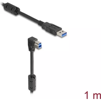 DeLOCK USB kabelis Type-A lizdas į Type-B kištuką 90° žemyn 1 m