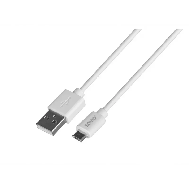 USB laidas SAVIO CL-123 USB 2.0, USB A į Micro-USB B, 1 m, baltas