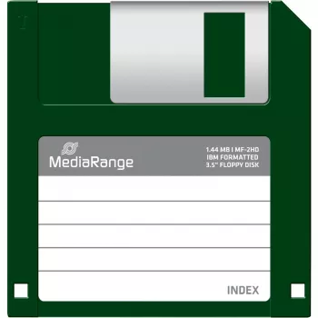 Diskelių rinkinys MediaRange MR200 3,5 colio 1,44 MB 10 vnt., raudoni ir geltoni