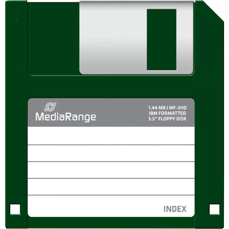 Diskelių rinkinys MediaRange MR200 3,5 colio 1,44 MB 10 vnt., raudoni ir geltoni