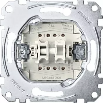 Merten MEG3155-0000 mygtukinis jungiklis — 1P, metalinis, 250 V AC, 10 A