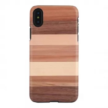 Apsauginis dėklas iPhone X/XS – juodas su medžio intarpu