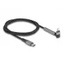 USB Type-C į Lightning įkrovimo ir duomenų laidas su kampuota jungtimi ir stovo funkcija, DELOCK 1,5 m, 9 V 3 A (MFi)