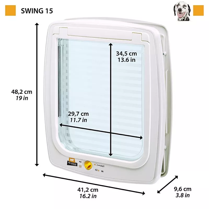 FERPLAST Swing 15 – Didelės šunų durelės, baltos