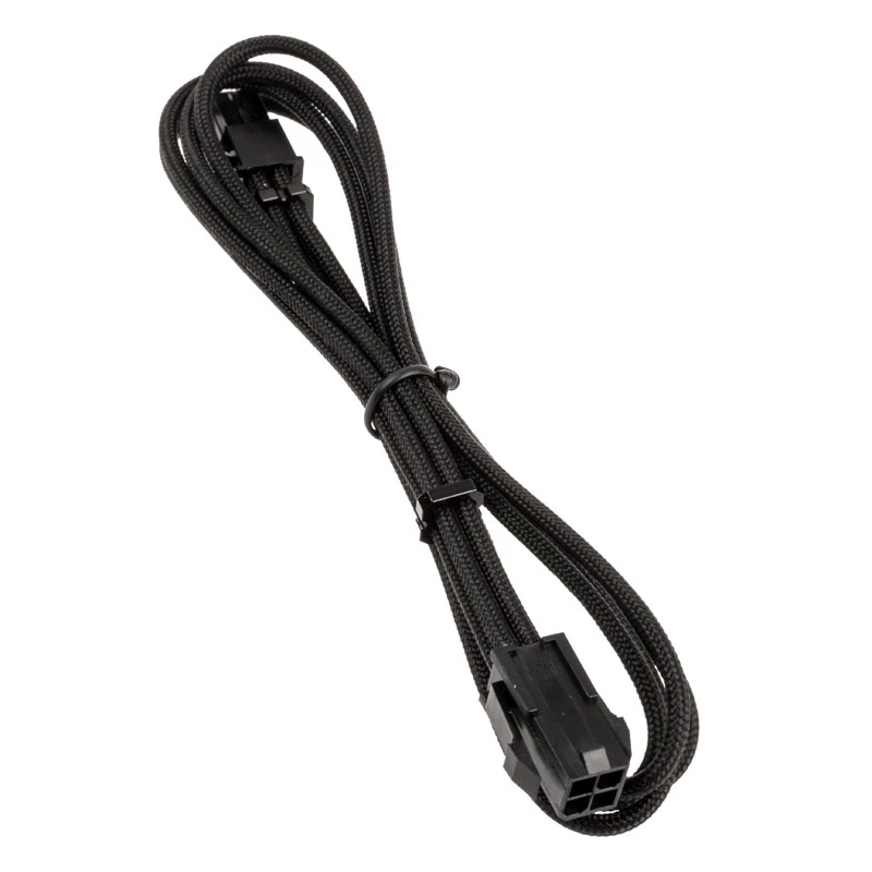 BitFenix Alchemy 4 kontaktų ATX12V ilginimo laidas, 45 cm, pintas – juodas