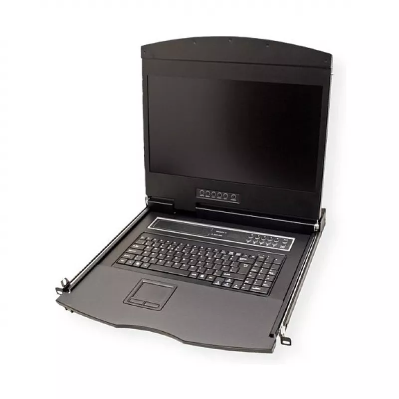 VALUE 19 colių LCD KVM konsolė su VGA, USB+PS/2, UK kištuku