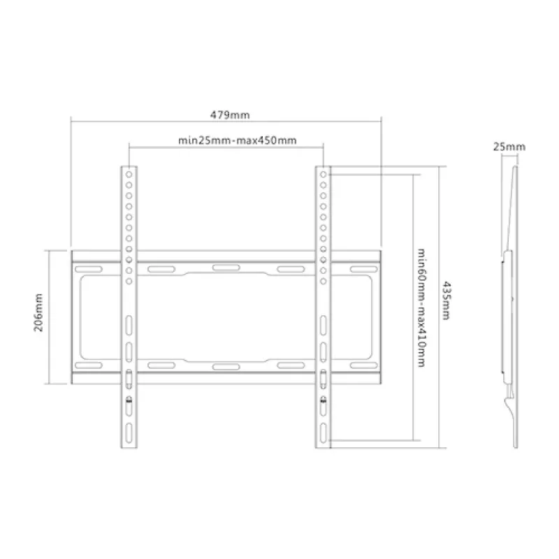 TV laikiklis SUNNE 32-55-EF Juodas 139,7 cm (55 col.)