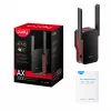 Wi‑Fi signalo stiprintuvas Cudy RE3000 2400–5000 MHz, 802.11ax/ac/n/g/b/a, Ethernet 100 Mbps, išorinė antena, juodas/raudonas