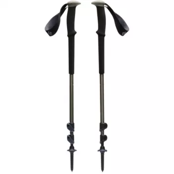 Trekking lazdos Trail, Fitness Device juoda/alyvuotai žalia, 1 pora, 100-140 cm