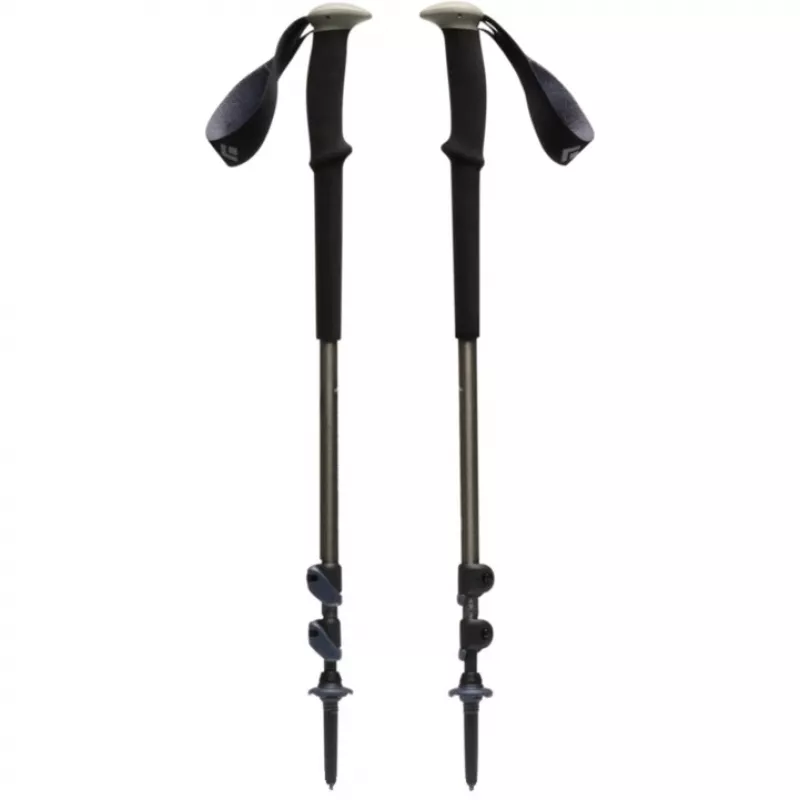 Trekking lazdos Trail, Fitness Device juoda/alyvuotai žalia, 1 pora, 100-140 cm