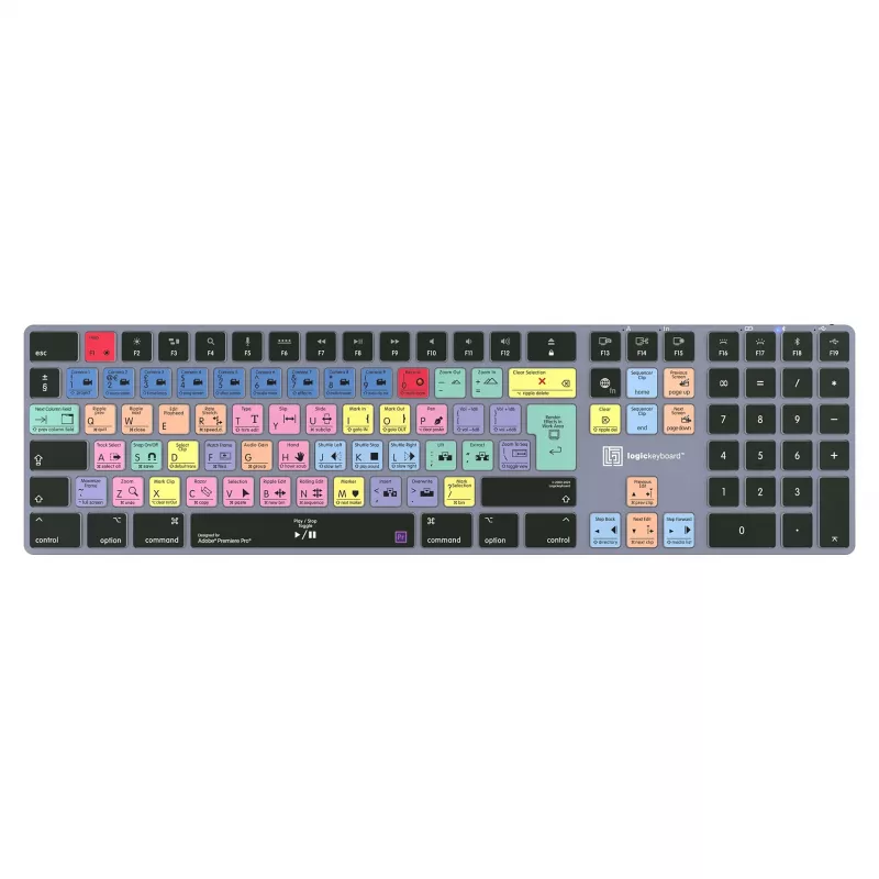 LogicKeyboard Titan DE Mac klaviatūra, skirta Adobe Premiere Pro CC – vokiškas išdėstymas