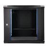 EXTRALINK LITE 9U 530x400 sieninis stelažinis kabinetas juodas su lentyna