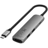 Satechi ST-P4SM USB-C 4-in-1 adapteris pilkas