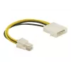 DeLOCK kabelis P4 kištukas į Molex 4 kontaktų kištuką, įvairiaspalvis, 0,13 m