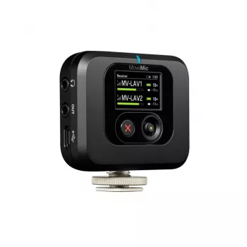 Belaidis imtuvas kameros tvirtinimui Shure MV-R-Z6 — 50–20000 Hz, 30 m atstumas, 12–15 V, 308×101×38 mm, 0,429 kg, juodas