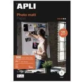 Foto popierius APLI 12626 A4 matinis baltas 120 g/m² rašaliniams spausdintuvams