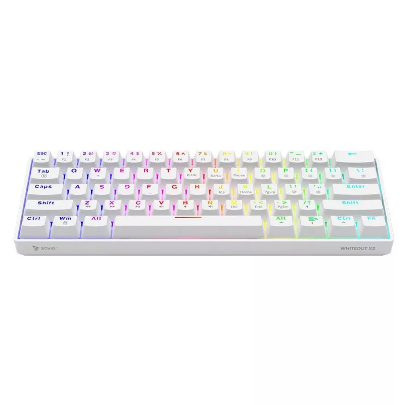 Mechaninė klaviatūra SAVIO Whiteout X2, Outemu Blue, Hot Swap, balta