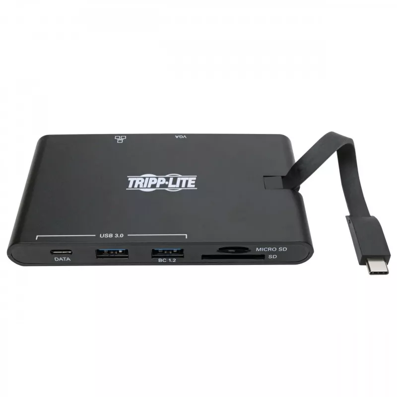 USB-C Dock - 4K HDMI, VGA, USB 3.2 Gen 1, USB-A/C Hub, Gigabit Ethernet, atminties kortelių lizdai, 100W PD įkrovimas