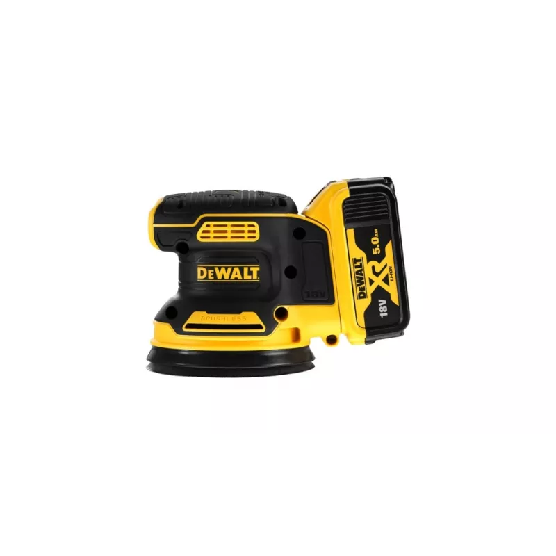 Šlifuoklis diskinis DeWALT DCW210N bešepetėlis 18 V, 125 mm pagrindas, 8000–12000 OPM, 930 g