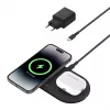 Belkin WIZ021VFBK – 2-in-1 belaidžio įkrovimo padėklas su Qi2 technologija 15 W, juodos spalvos