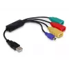 DeLock USB 2.0 išorinis 4 prievadų kabelinis USB šakotuvas - šakotuvas - 4 x USB 2.0 - stalinis (61724)